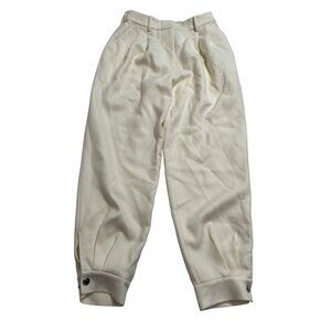 Lilysilk Silk-Wool Joggers with Pockets in Natural White